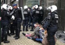 【组图】比利时首都多地示威集会,近5百人被捕