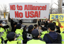 韩国民众举行集会抗议美日韩联盟丨国际热点速递