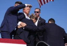 竞选集会发生枪击 特朗普右耳被子弹击伤